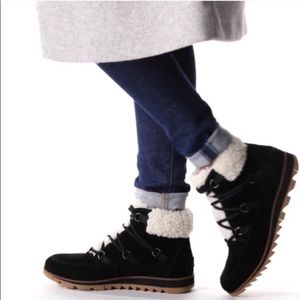 NEW Sorel Harlow Lace Cozy Boots Black Size 8.5